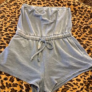 Aeropostale Light Blue/white Knit one piece